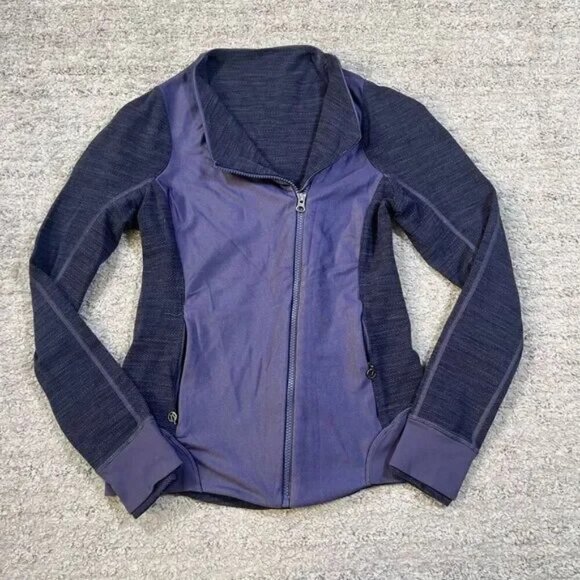 Lululemon Purple Fitted Athletic Zip Up Asymmetrical Jacket - Picture 1 of 6